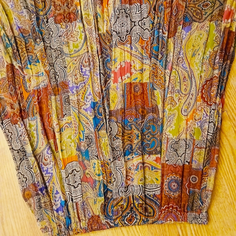 Vintage Carol Little Bohemian Patchwork Maxi Skirt Size Medium - Picture 2 of 10